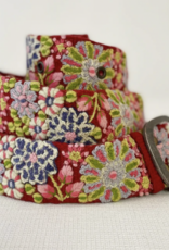 Large Teaberry Embroidered Wool Belt