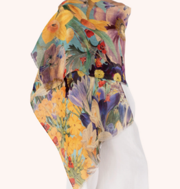 Spring Flora Linen Cotton Mix Scarf