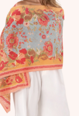 Paisley Poppies Cotton Scarf