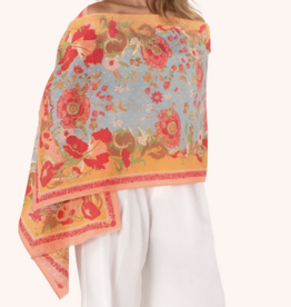 Paisley Poppies Cotton Scarf