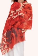 Rouge Blooms Linen Cotton Mix Scarf