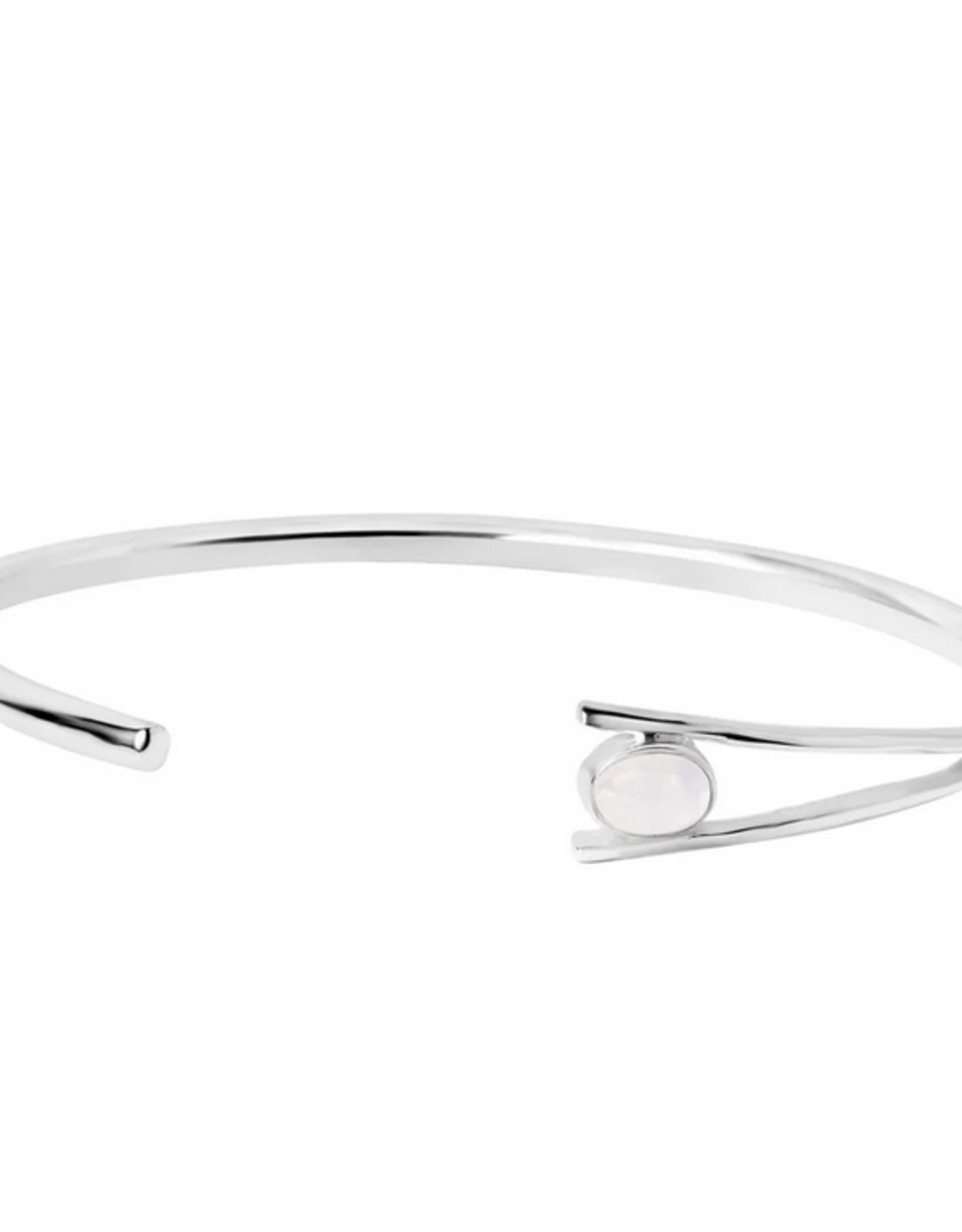Lila Cuff with Moonstone - Silver