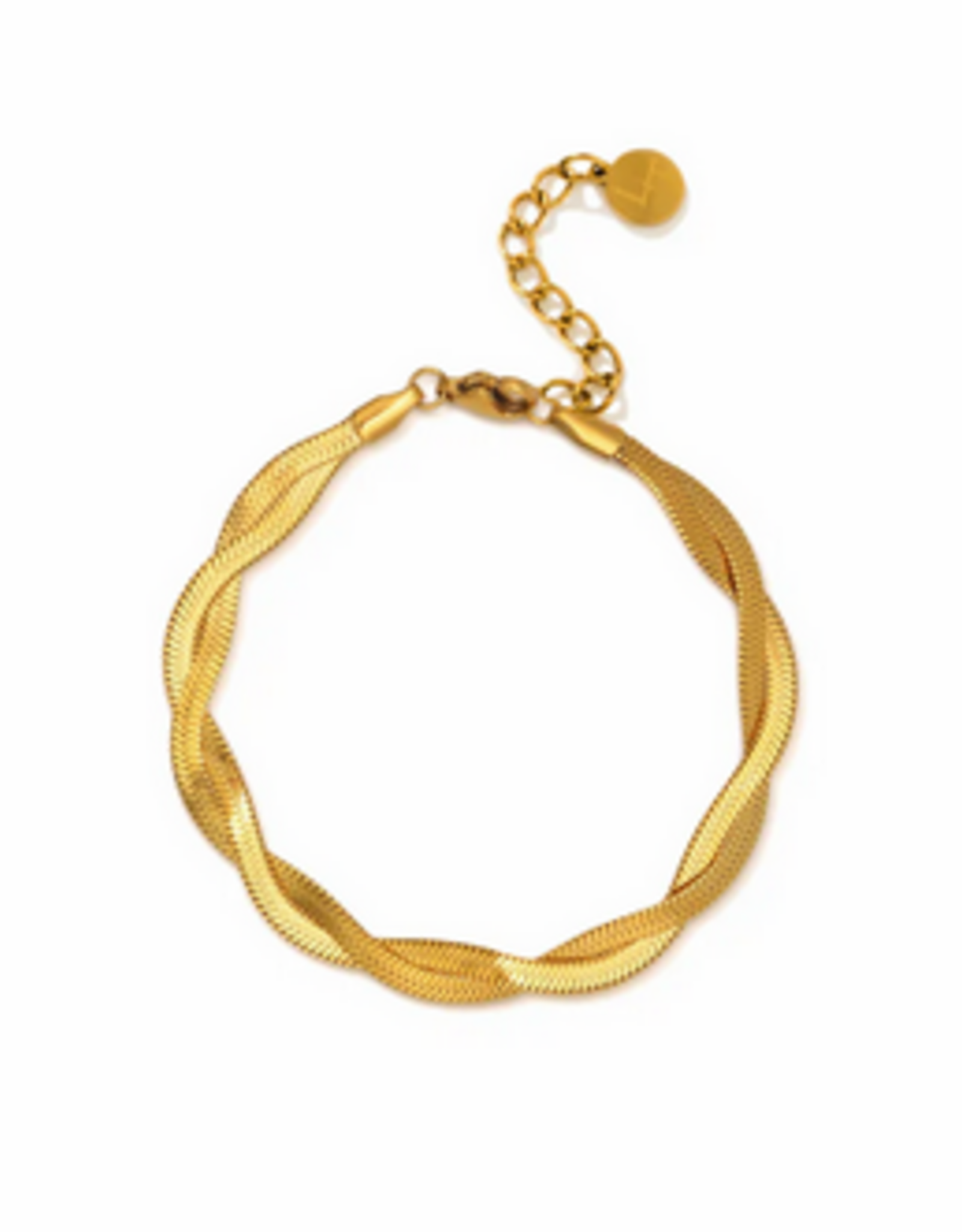 Josie Twist Herringbone Bracelet - Gold