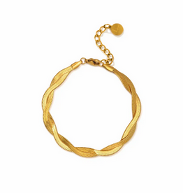 Josie Twist Herringbone Bracelet - Gold