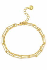 Arlo Paperclip Layered Bracelet - Gold