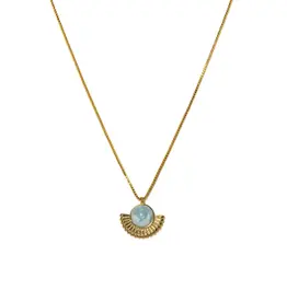 Moonpetal Pendant Necklace - Sky