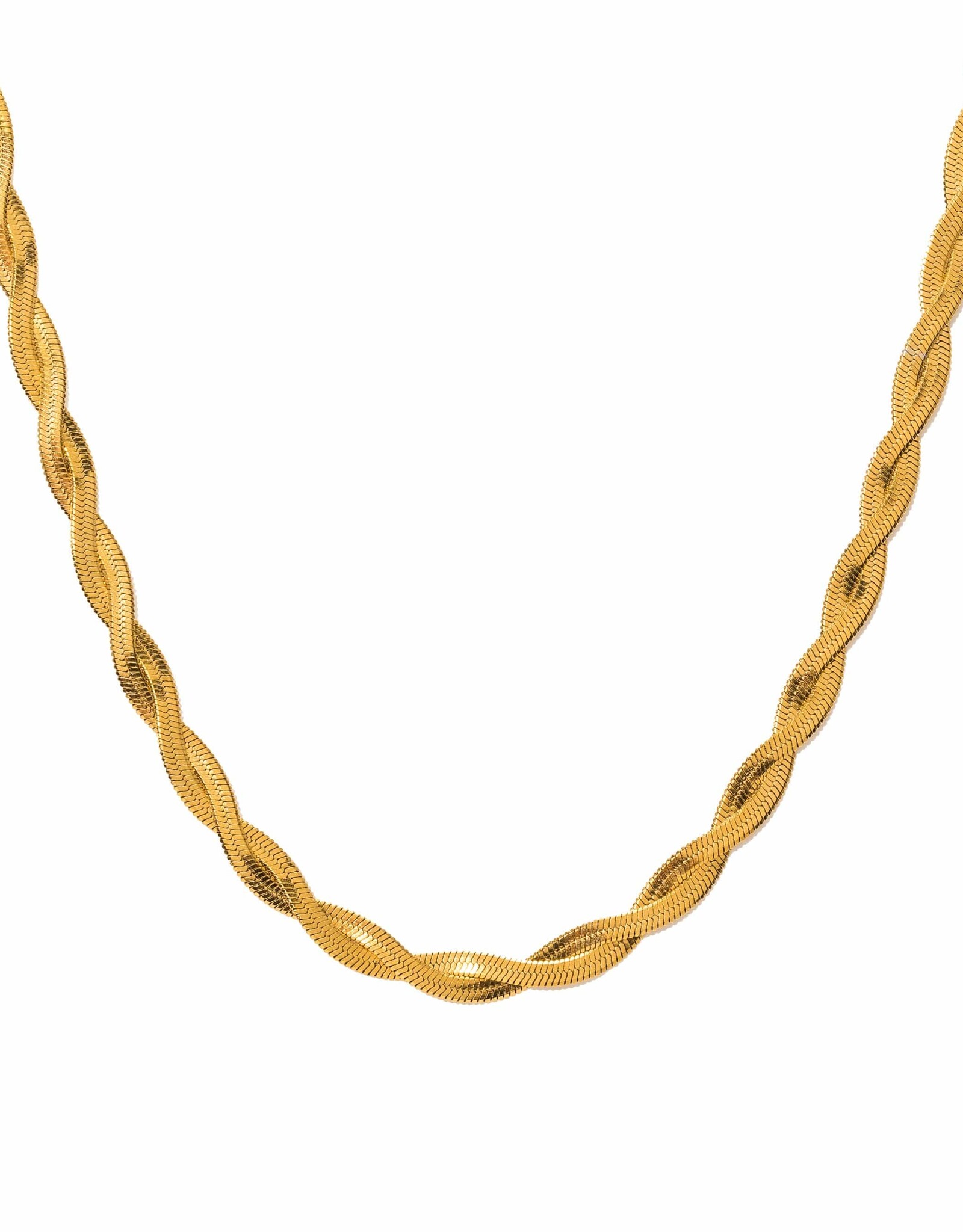 Josie Twist Herringbone Necklace - Gold