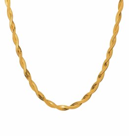 Josie Twist Herringbone Necklace - Gold