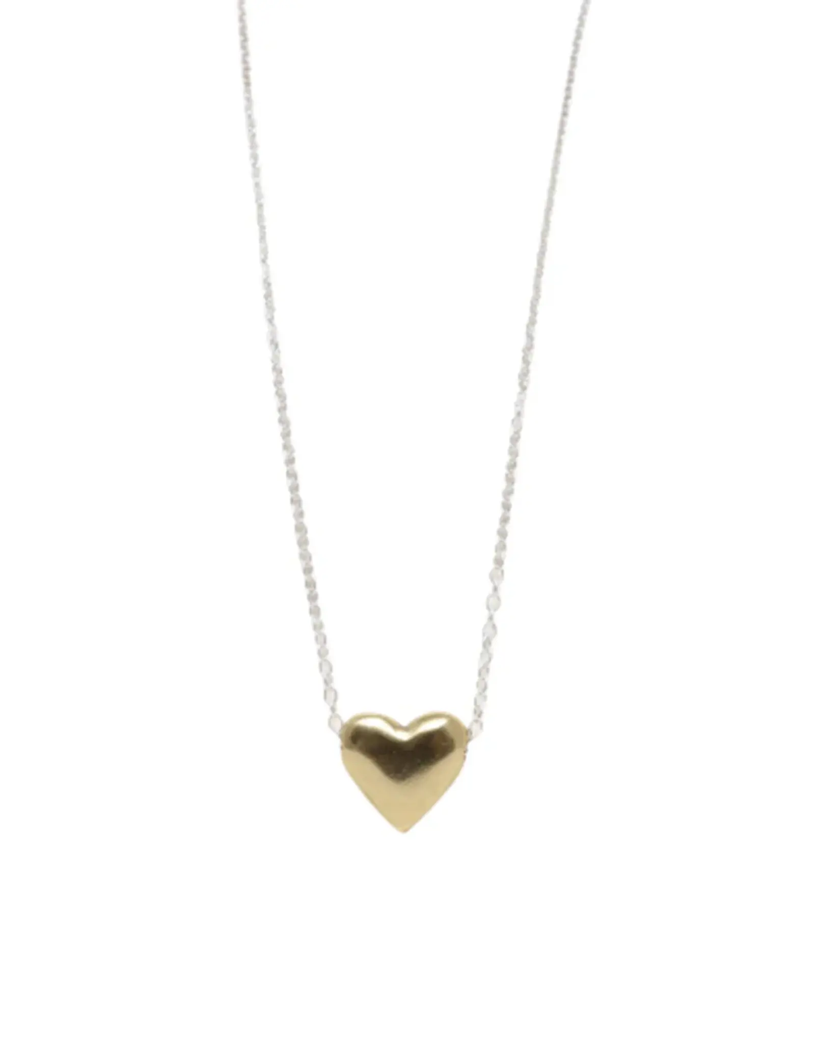 Poetic Puffy Heart Necklace - Gold