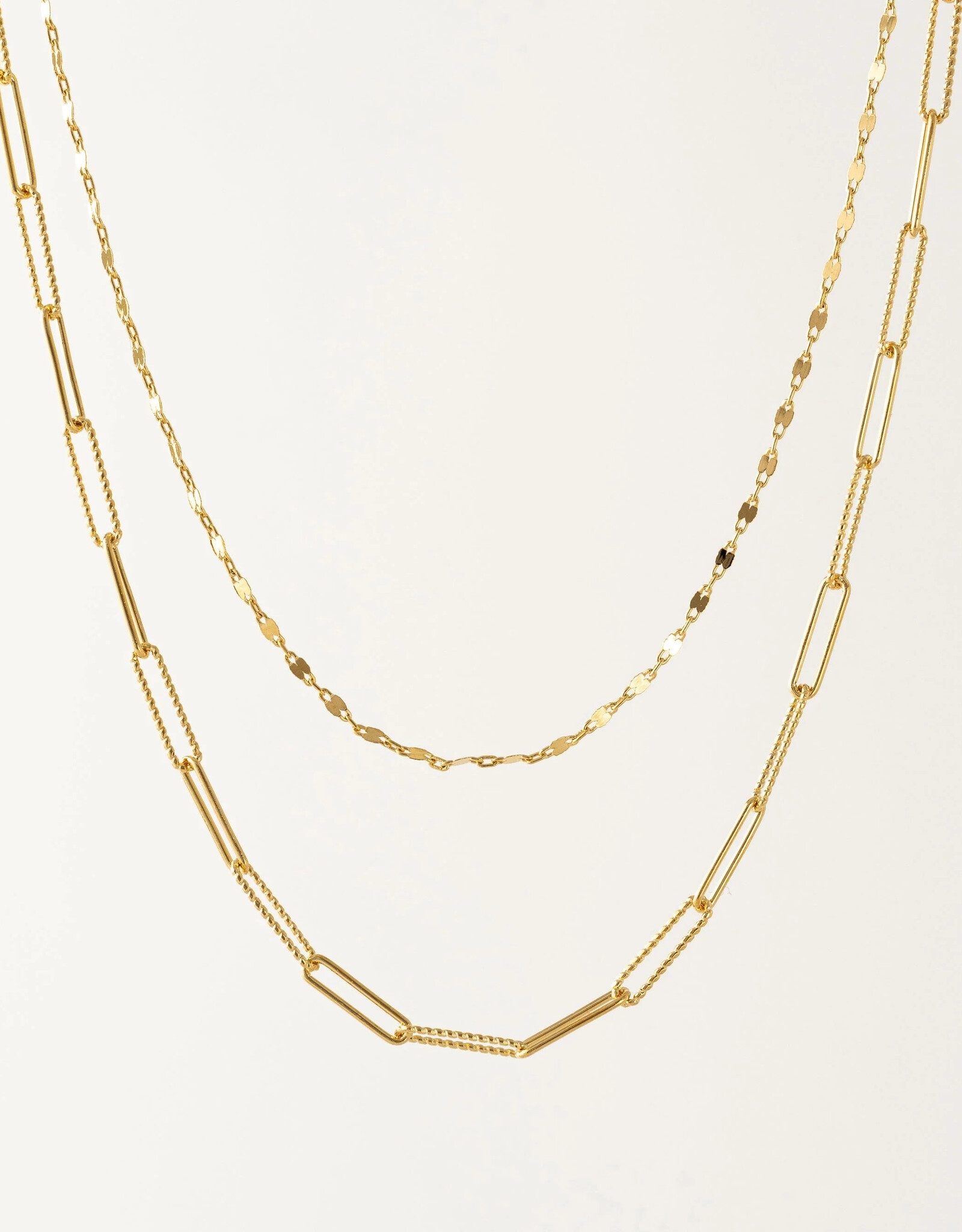 Arlo Paperclip Layered Necklace - Gold