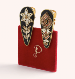 Midnight Floral and Deco (Red) Hair Clip