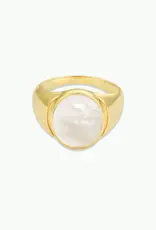 Mother of Pearl Signet Ring