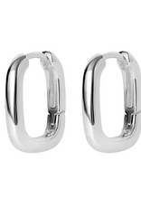 Annika Small Rectangular Hoop Earrings - Silver