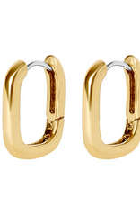Annika Small Rectangular Hoop Earrings - Gold