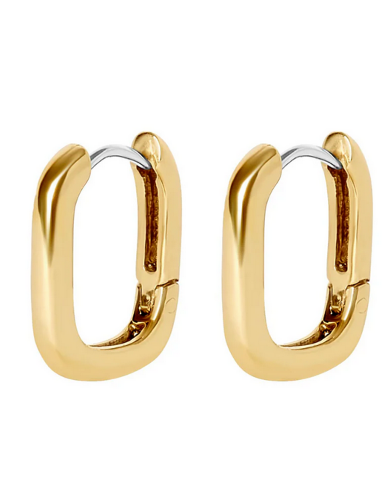 Annika Small Rectangular Hoop Earrings - Gold