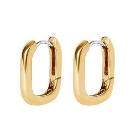 Annika Small Rectangular Hoop Earrings - Gold