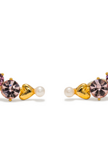 Amorette Climber Earrings - Pink