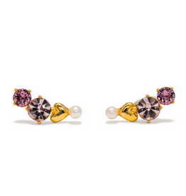 Amorette Climber Earrings - Pink