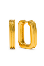 Groove U-Shaped Hoop Earrings - Gold