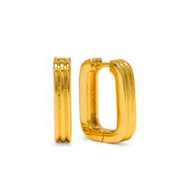 Groove U-Shaped Hoop Earrings - Gold