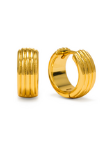 Groove Hoop Earrings - Gold