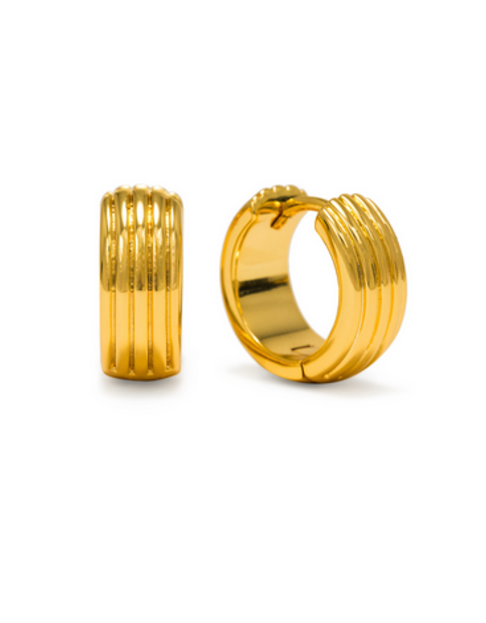 Groove Hoop Earrings - Gold