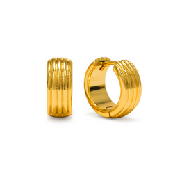 Groove Hoop Earrings - Gold
