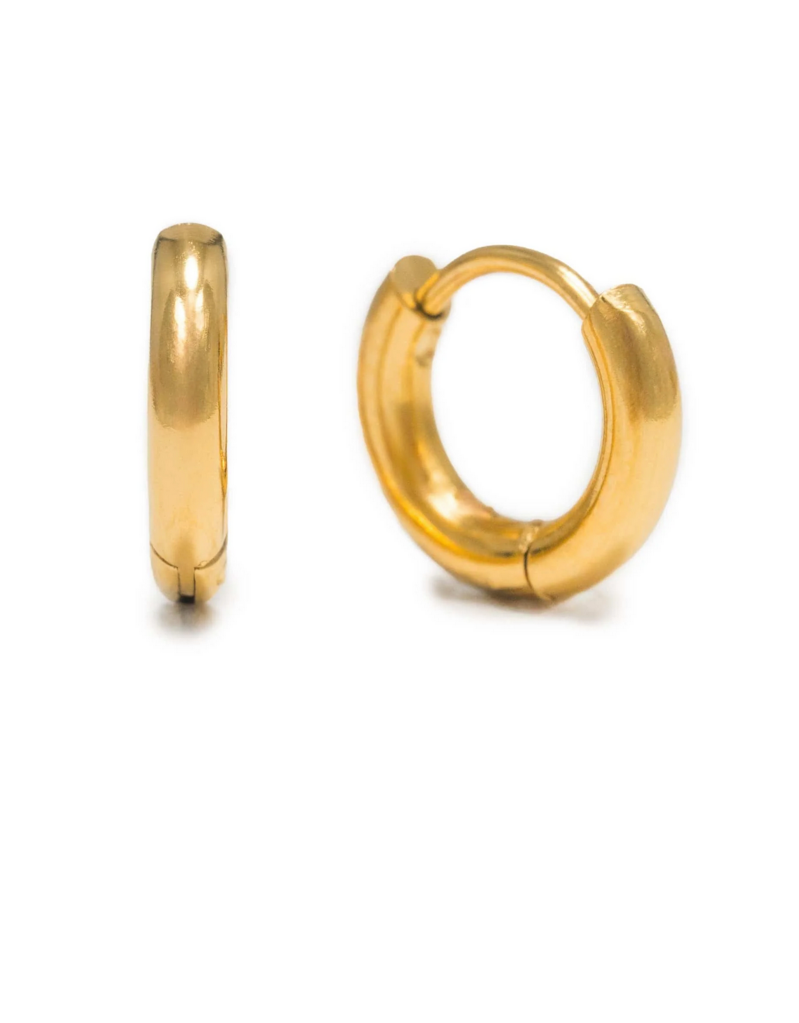 Tube 10mm Huggie Earrings - Gold