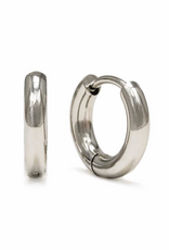 Tube 10mm Huggie Earrings - Silver