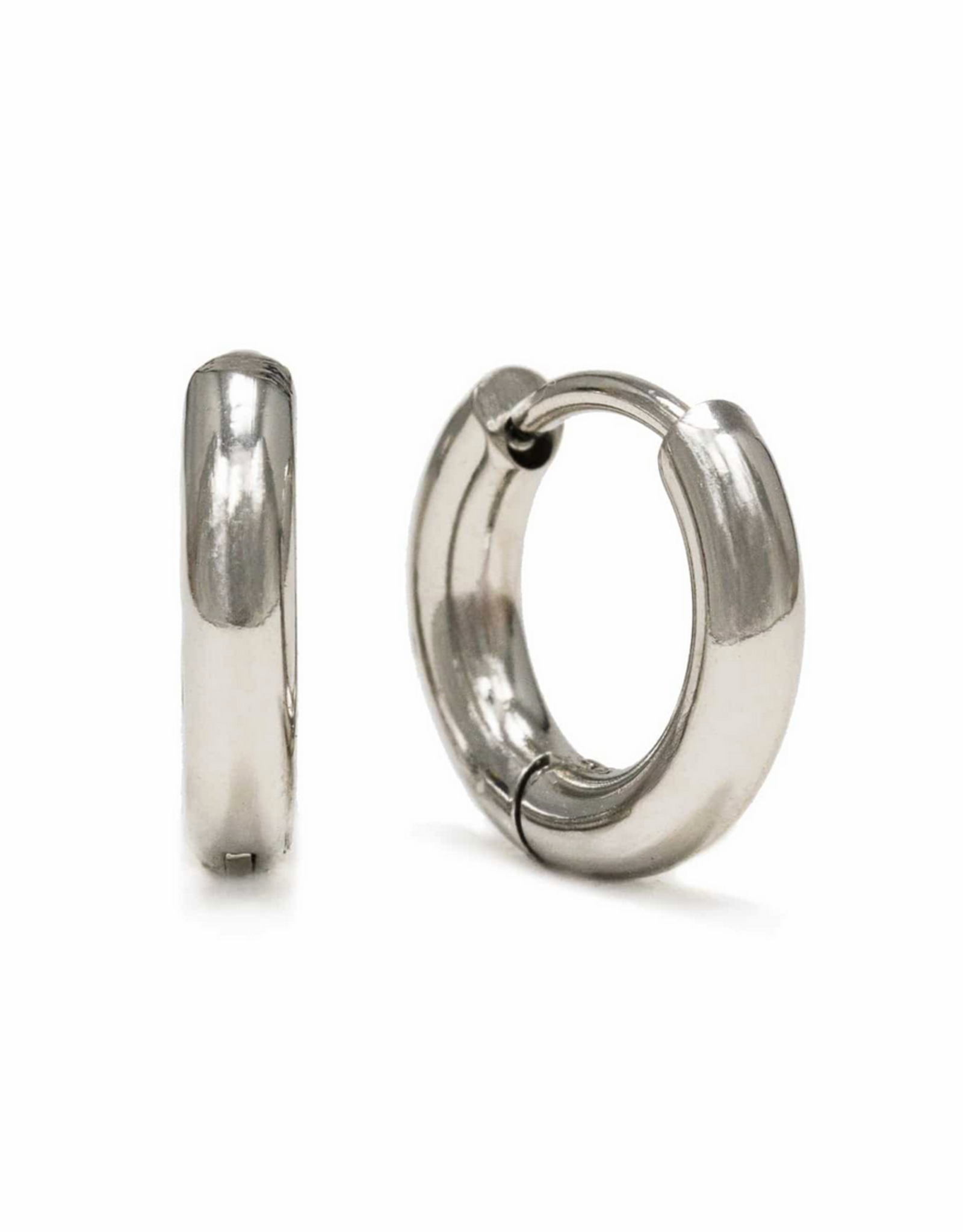 Tube 10mm Huggie Earrings - Silver