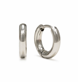 Tube 10mm Huggie Earrings - Silver