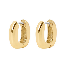 May Square Chunky Hoop Earrings - Gold
