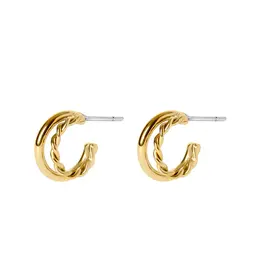 Adina Double Circle Huggie Earrings - Gold