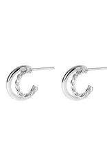 Adina Double Circle Huggie Earrings - Silver