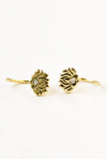 Icon Huggie Earrings - Lotus Flower