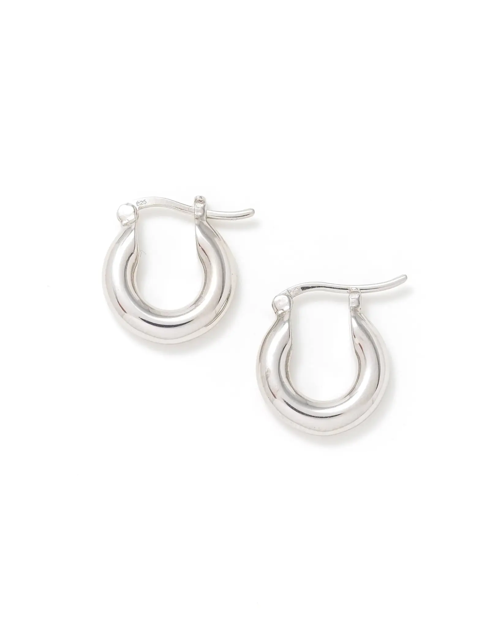 Demi Fine Chunky Hinge Hoop Earrings - Silver