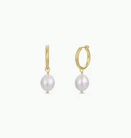 Gold Pearl Drop Earrings