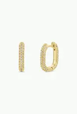Golden Hoop Earrings - Pave