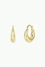 Gold Sculptural Wide Hoop Earring