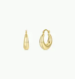Gold Sculptural Wide Hoop Earring