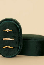 Velvet Jewelry Box - Small Oval - Emerald