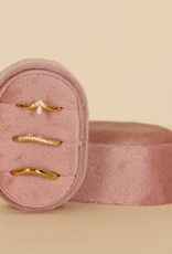 Velvet Jewelry Box - Small Oval - Light Pink