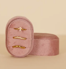 Velvet Jewelry Box - Small Oval - Light Pink