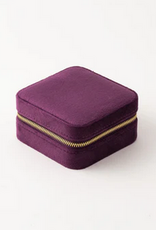 Square Bon Voyage Jewelry Box L4" - Amethyst