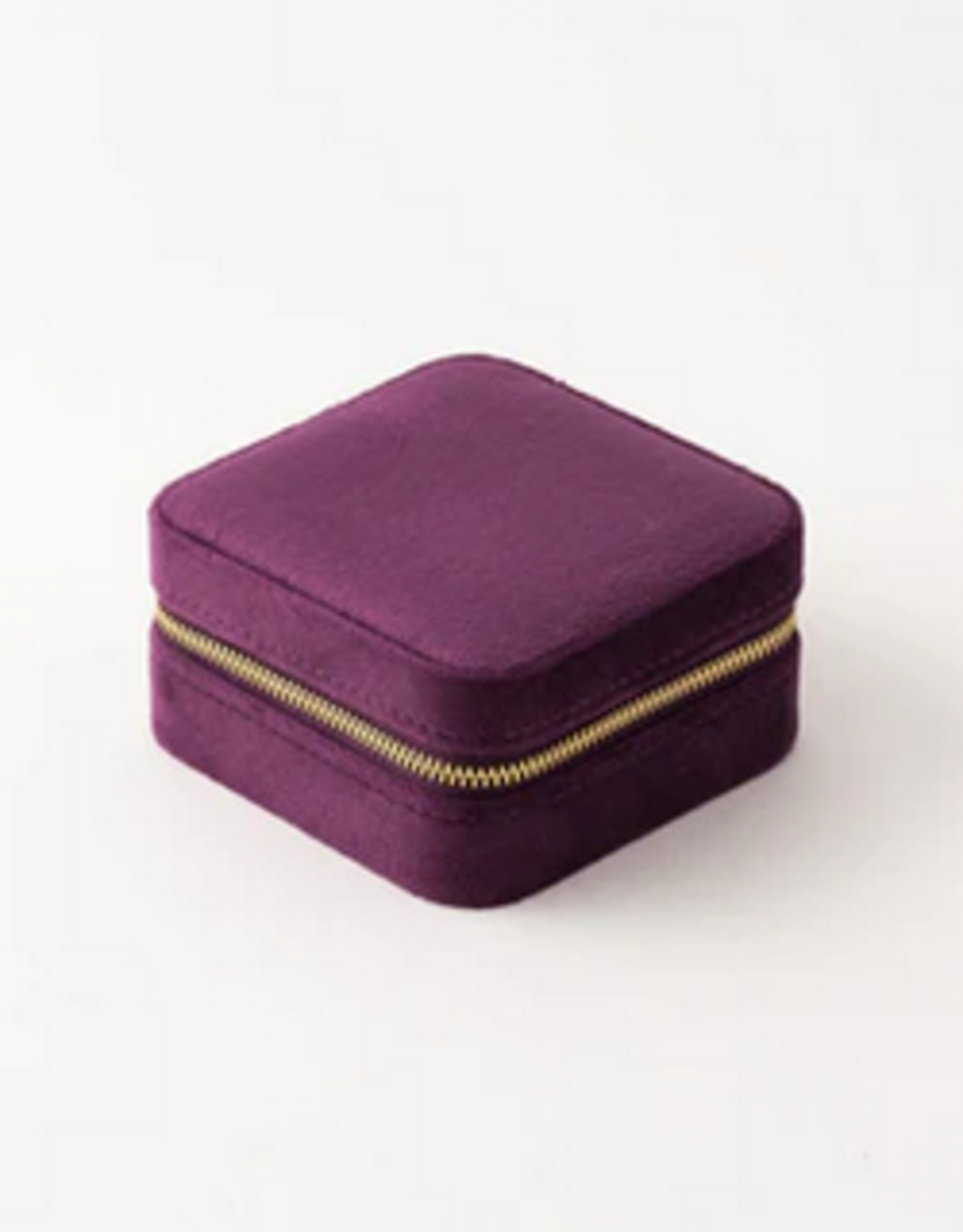 Square Bon Voyage Jewelry Box L4" - Amethyst