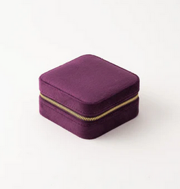 Square Bon Voyage Jewelry Box L4" - Amethyst