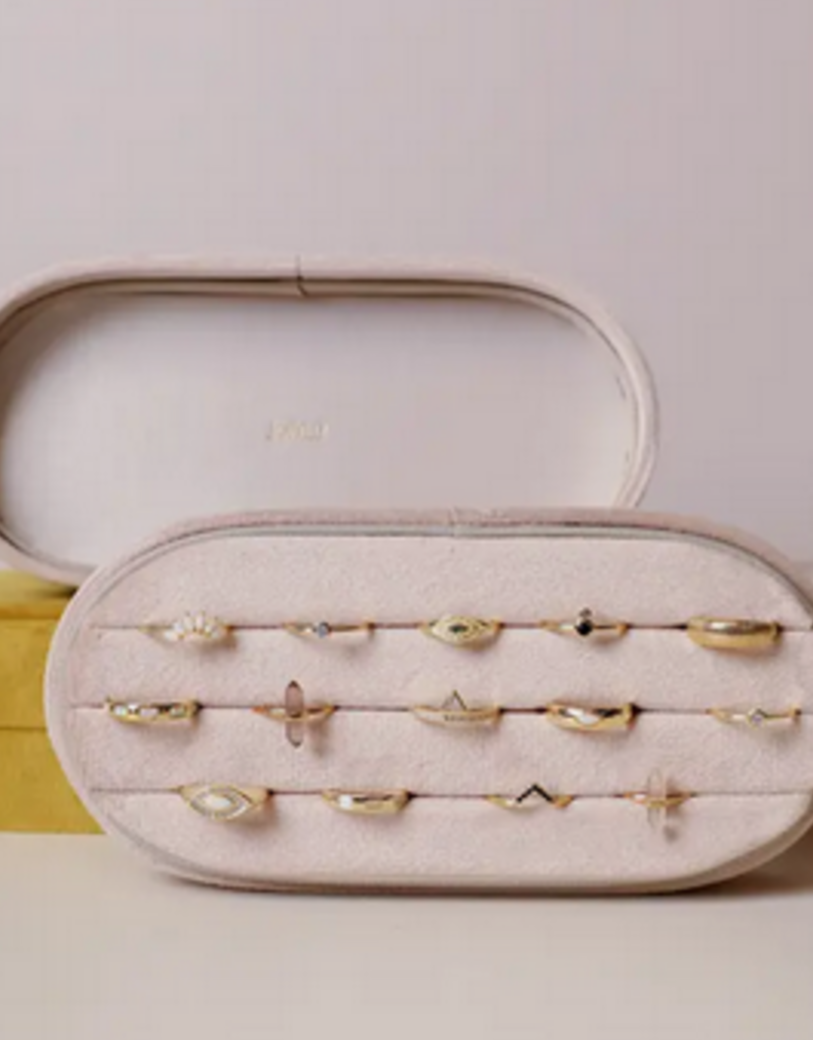 Large Oval Cream Jewelry Box