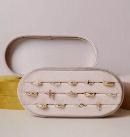 Large Oval Cream Jewelry Box