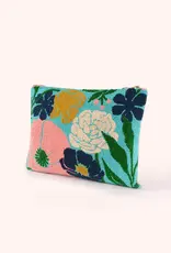 Blue Blooms Cotton Tufted Pouch