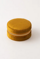 Circle Bon Voyage Jewelry Box D3" H2" - Topaz